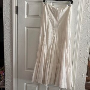 Gorgeous Margaret OLeary White Cotton and Silk Maxi Skirt - sz M - NWT